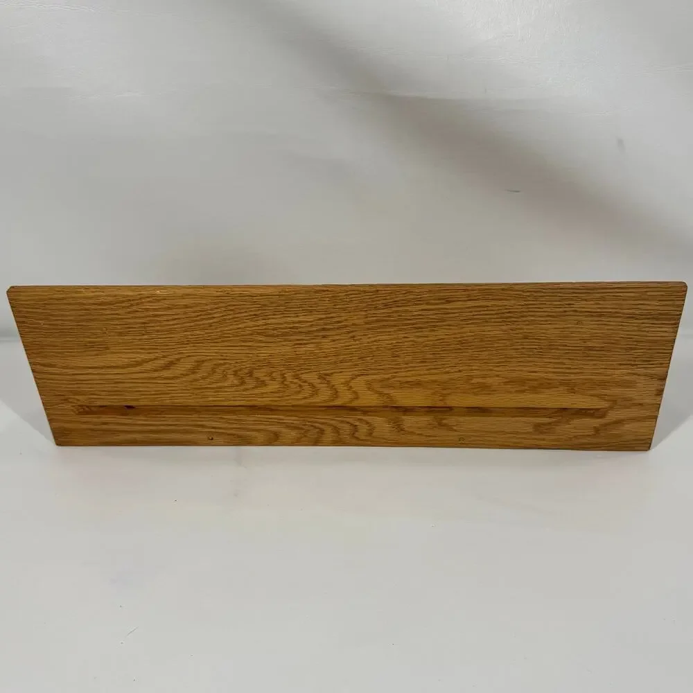 Vintage Solid Oak Wall Shelf Heart Inlay Peg Rack Country Farmhouse Plate Cutout